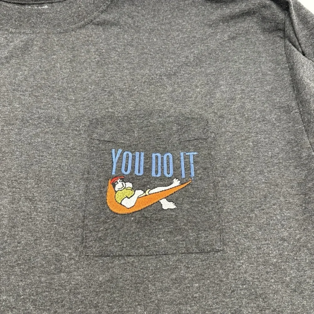 Big‎ Dogs T Shirt Men Large Gray You Do It Long Sleeve Embroidered Pocket Y2K